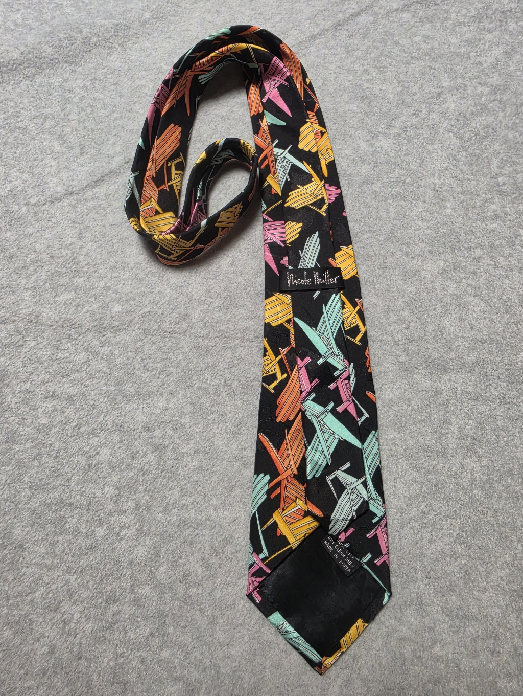 Vintage Nicole Miller Tie Silk 90s Adirondack Chair